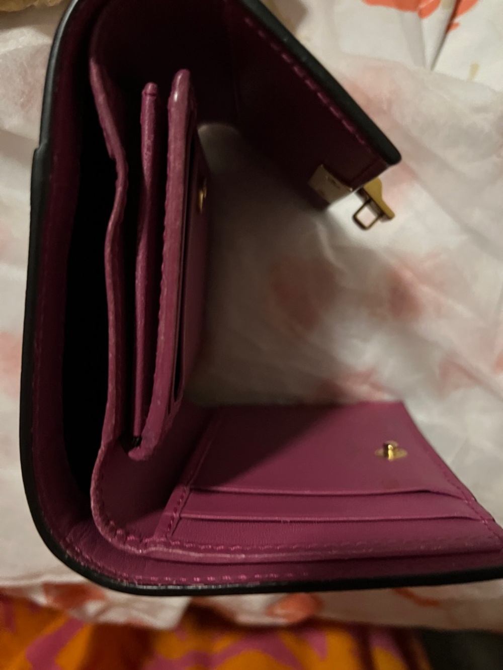 Gucci Red Leather and GG Canvas Mini Wallet with Gold Lock - Picture 5 of 5